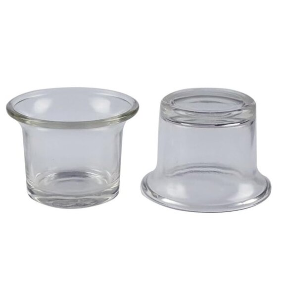 Clear Glass Tealight Candle Holders, Set of 4 - Picture 2 of 2